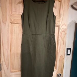 Lands' End Olive Green Midi Dress